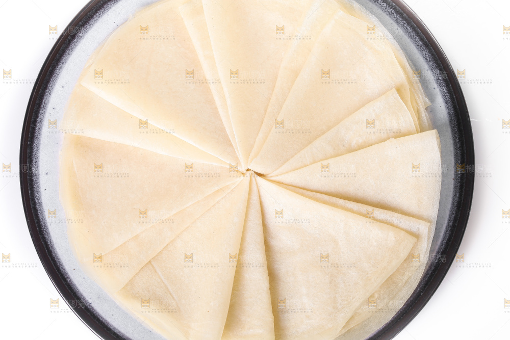 白底上的筋饼皮