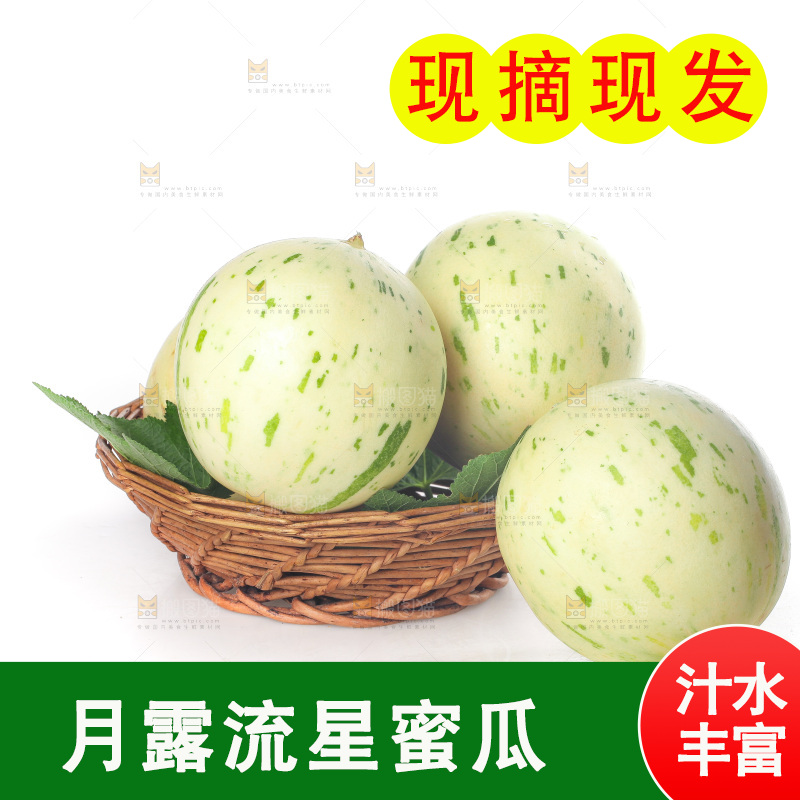 白底上的月露流星蜜瓜