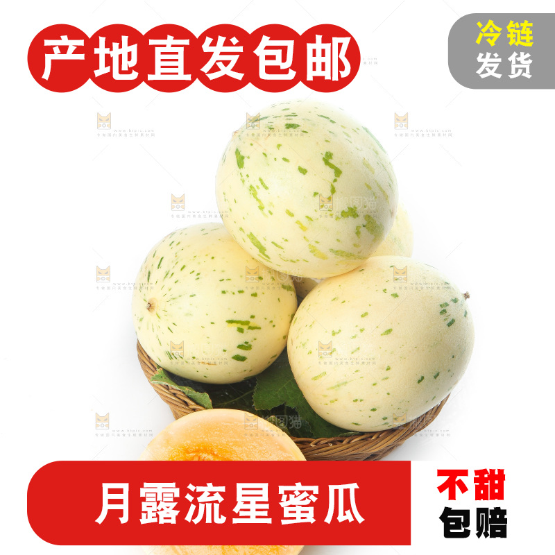白底上的月露流星蜜瓜