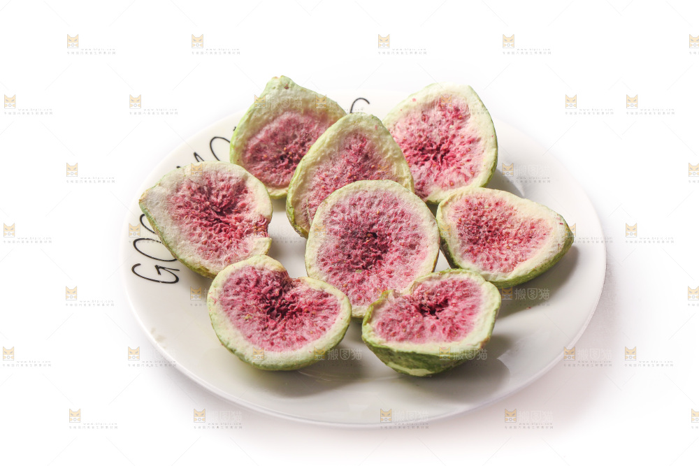白底上的无花果冻干