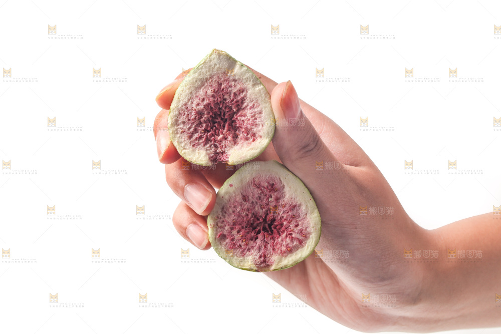 白底上的无花果冻干