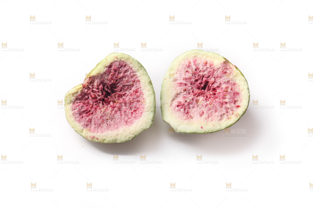 白底上的无花果冻干