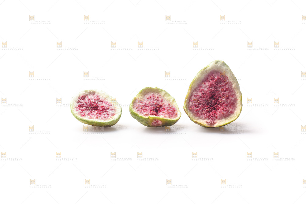 白底上的无花果冻干