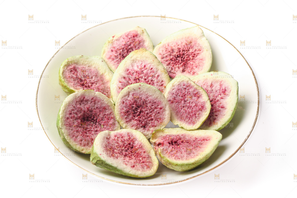 白底上的无花果冻干