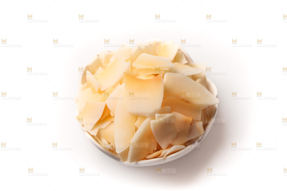 白底上的椰子片
