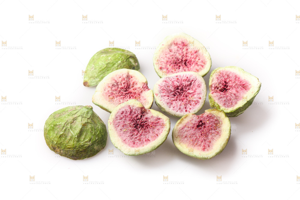 白底上的无花果冻干