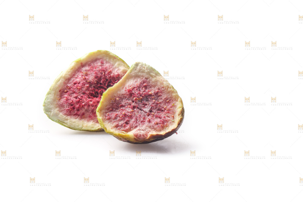 白底上的无花果冻干
