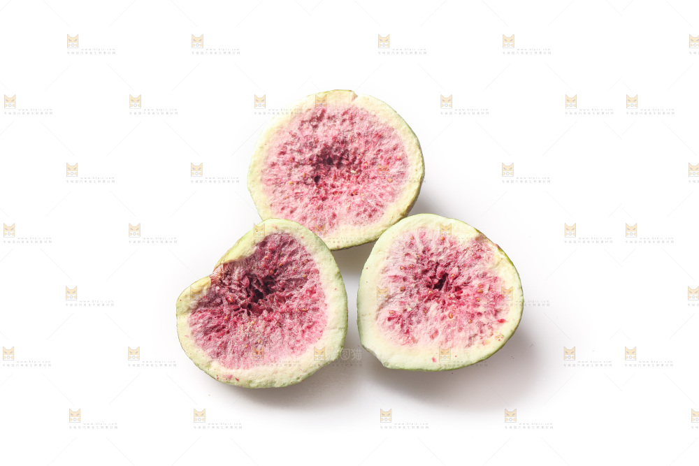 白底上的无花果冻干