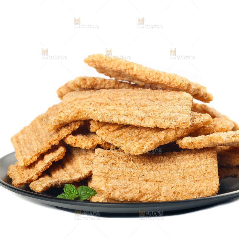 白底上的荞麦酥