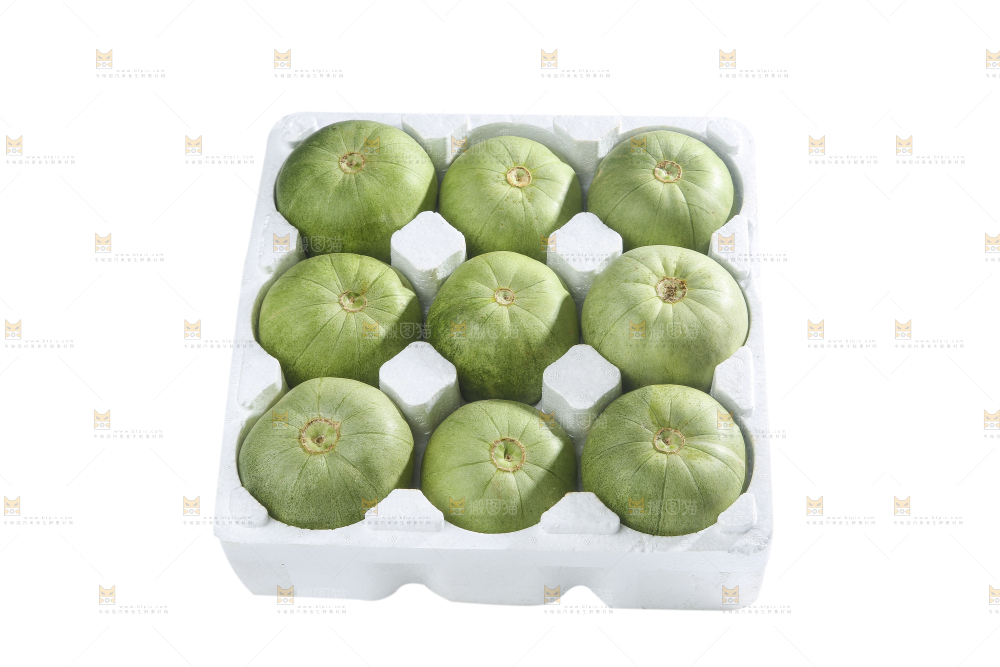 白底上的绿宝甜瓜