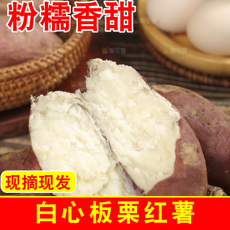 木底上的白心板栗薯