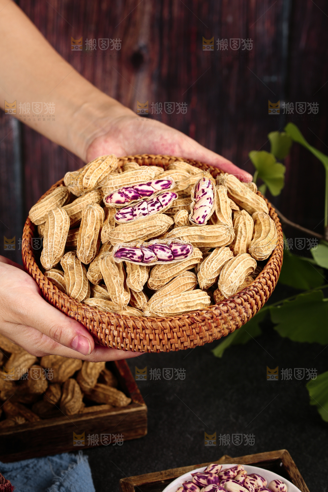 深底上的七彩花生