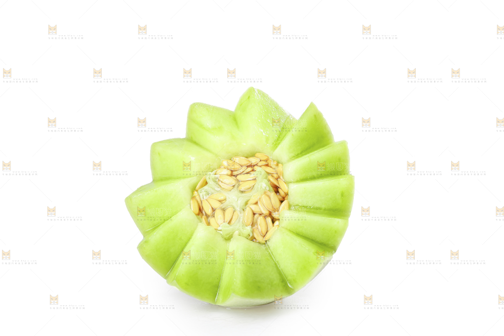 白底上的玉菇甜瓜