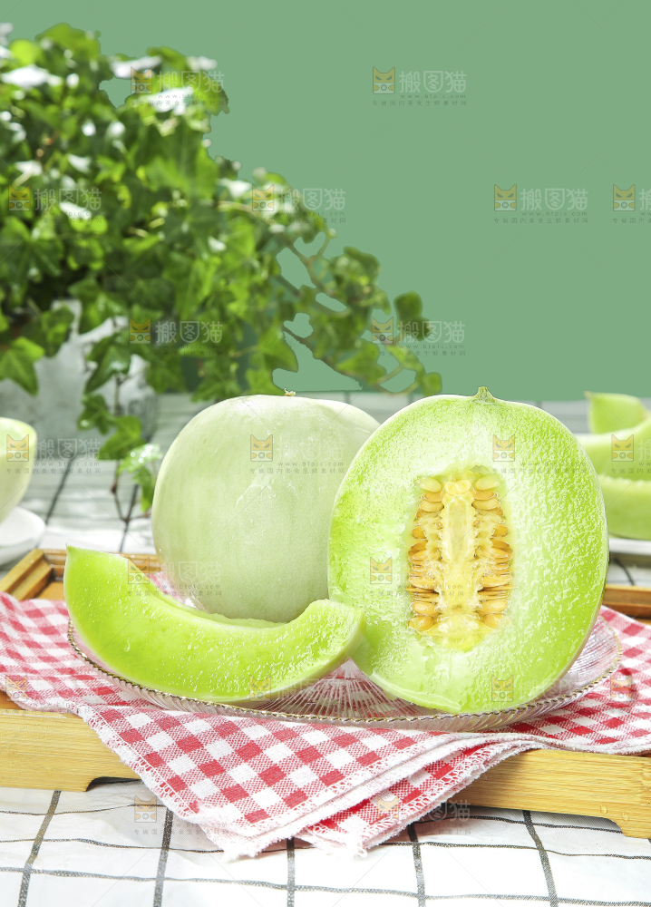 浅底上的玉菇甜瓜