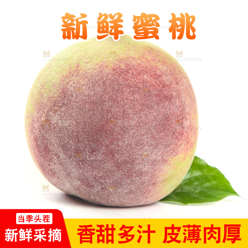 白底上的青州蜜桃