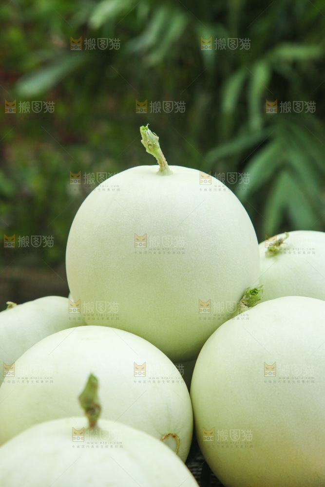 手里拿着玉菇甜瓜