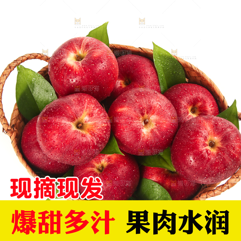 白底上的秦冠苹果