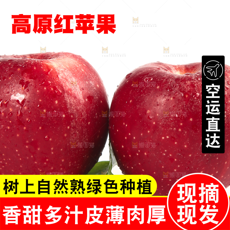 白底上的秦冠苹果