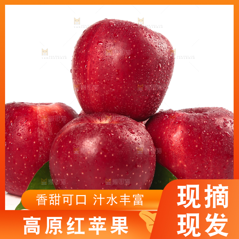 白底上的秦冠苹果