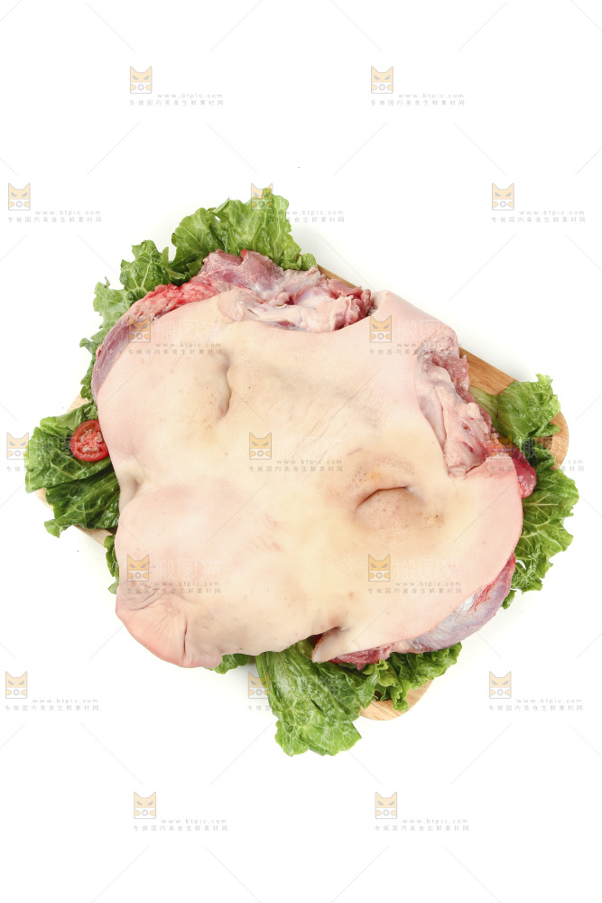 白底上的猪头肉