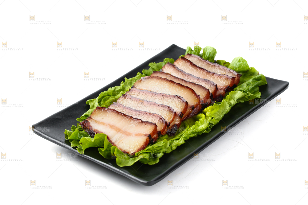 白底上的腊肉