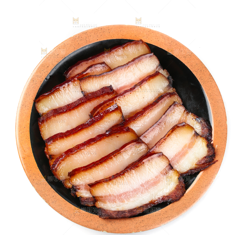 白底上的腊肉