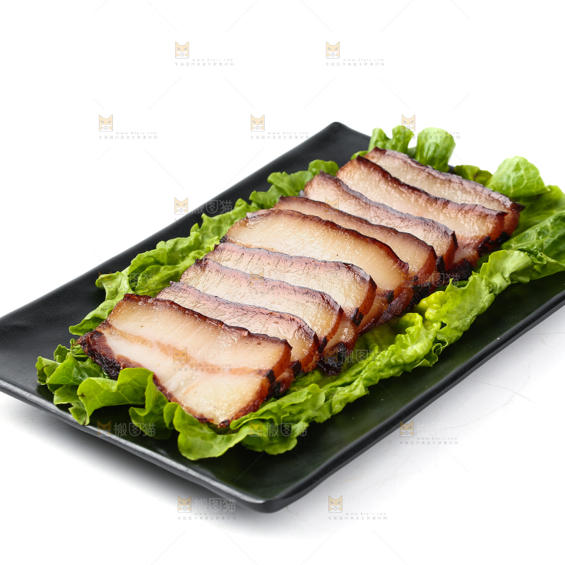 白底上的腊肉