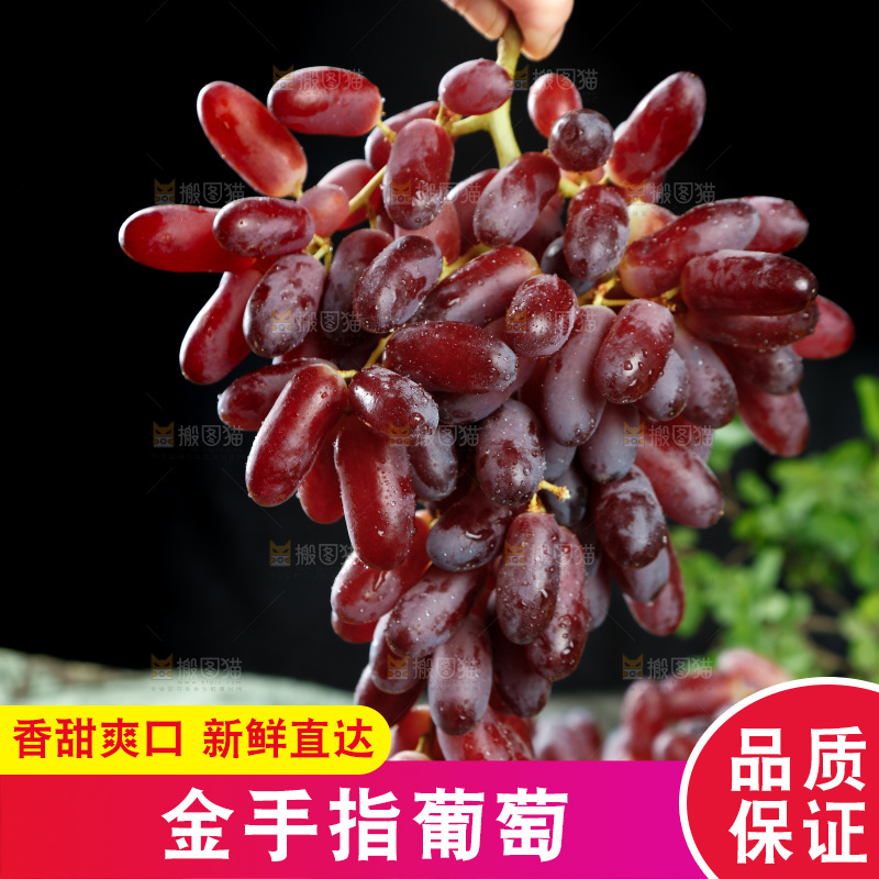 深底上的金手指葡萄