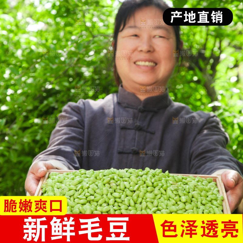手里拿着毛豆