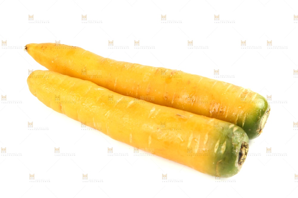白底上的黄萝卜