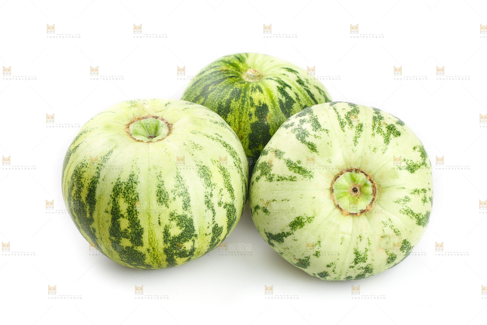 白底上的花蕾甜瓜