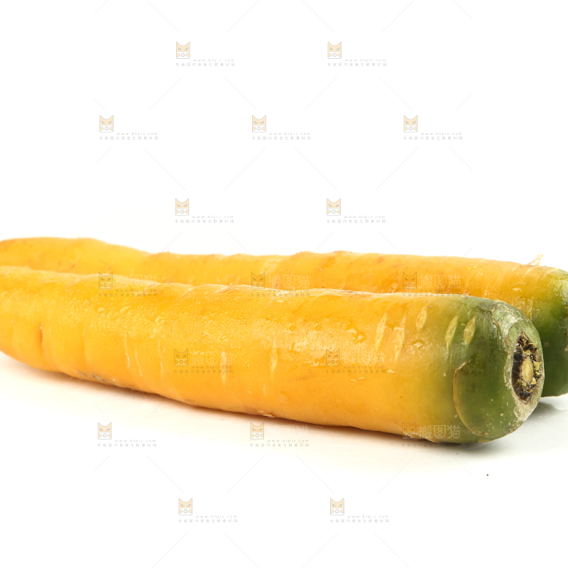 白底上的黄萝卜