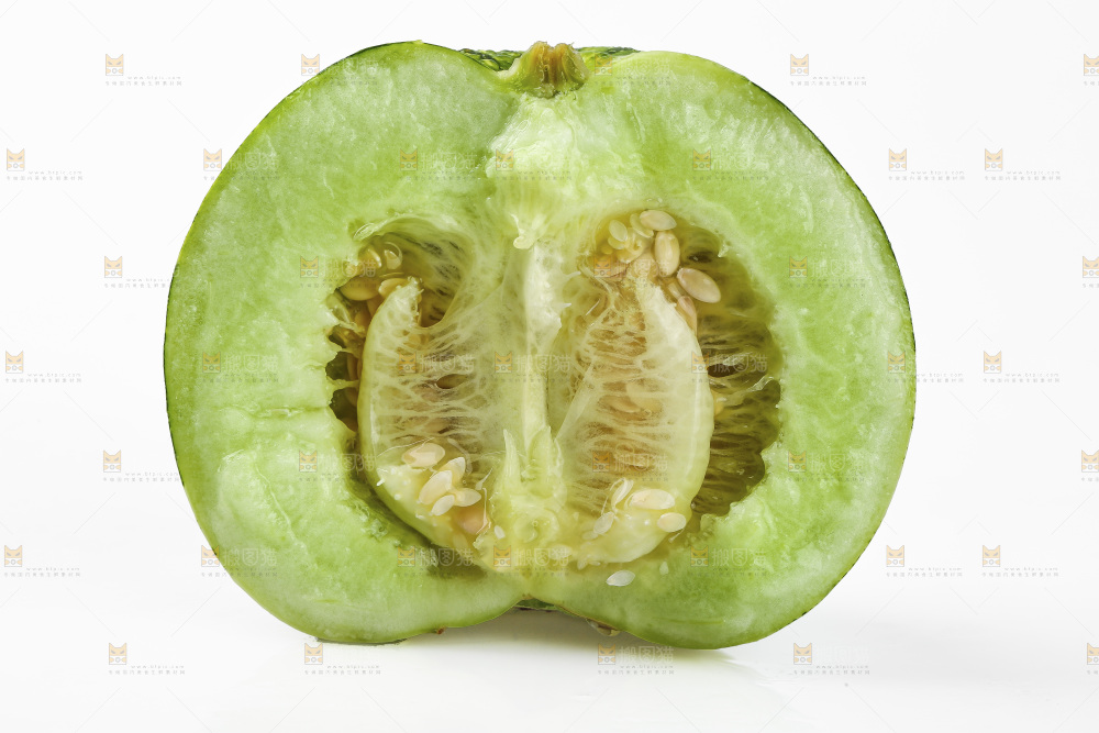白底上的花蕾甜瓜