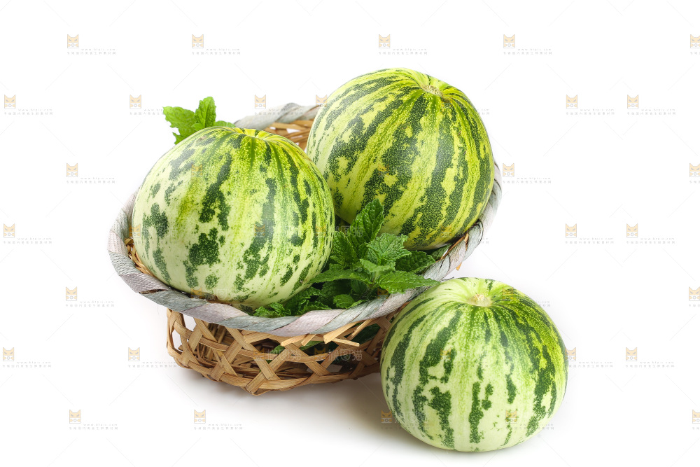 白底上的花蕾甜瓜
