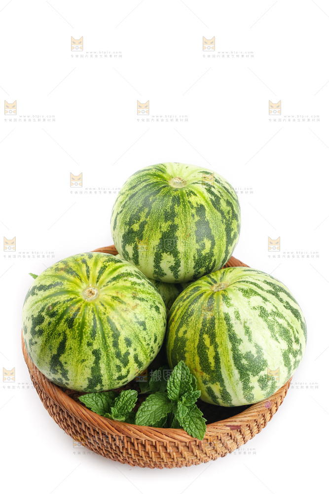白底上的花蕾甜瓜