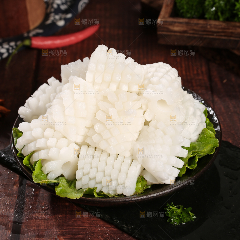 深底上的鱿鱼花