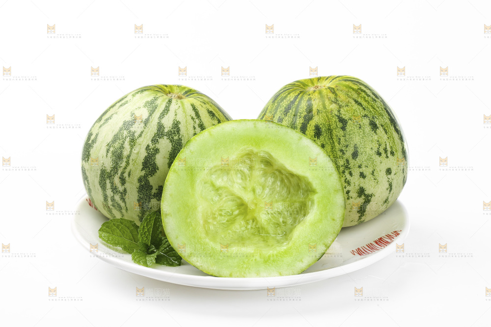 白底上的花蕾甜瓜