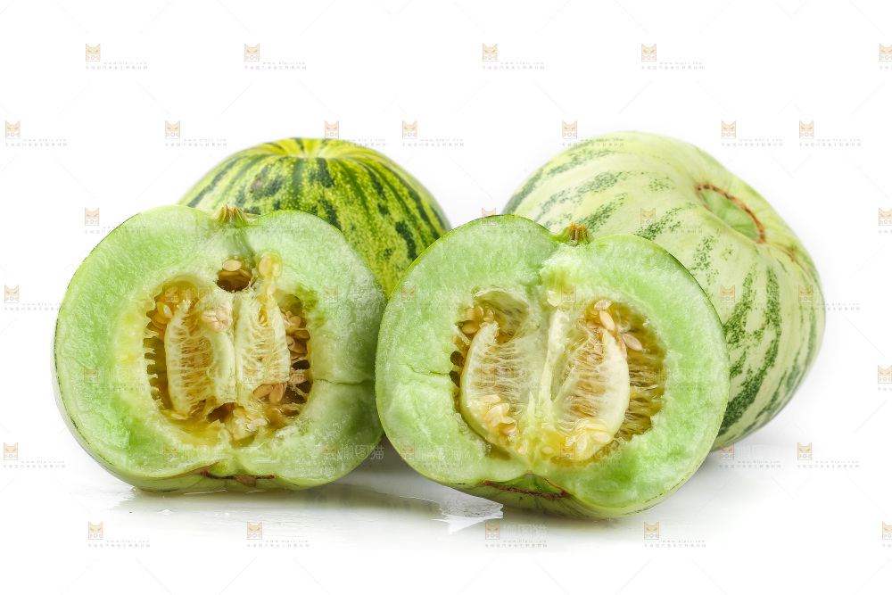白底上的花蕾甜瓜