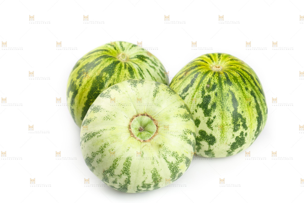 白底上的花蕾甜瓜