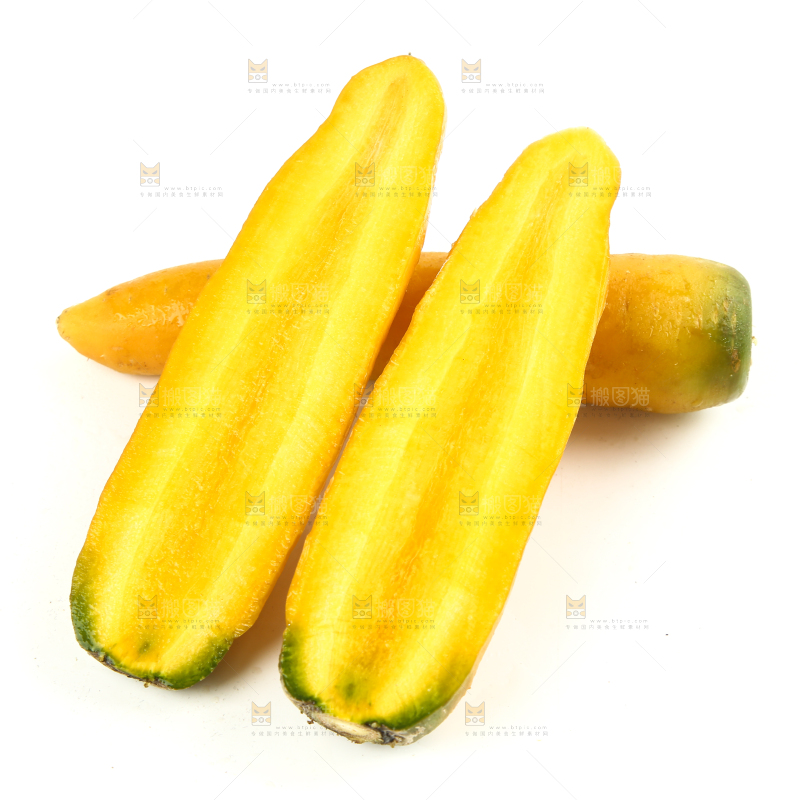 白底上的黄萝卜