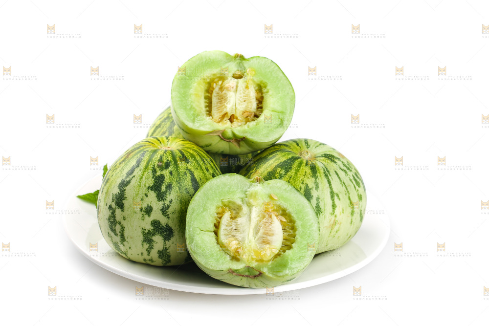白底上的花蕾甜瓜