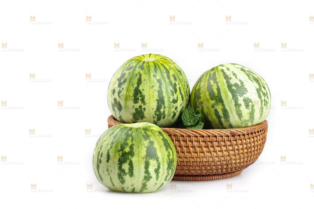 白底上的花蕾甜瓜