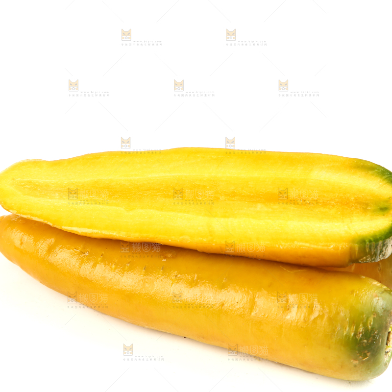 白底上的黄萝卜