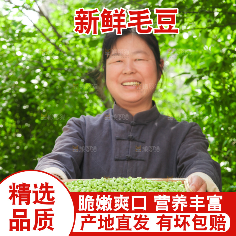 手里拿着毛豆