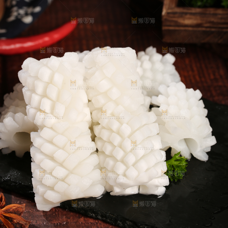深底上的鱿鱼花