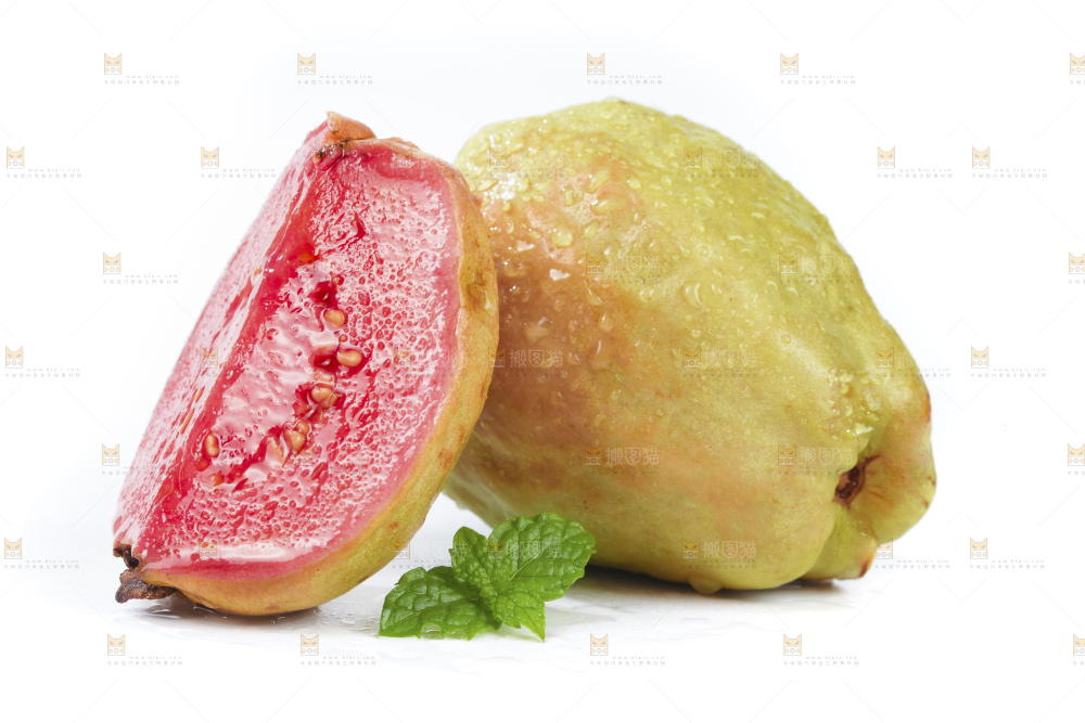 白底上的红心芭乐