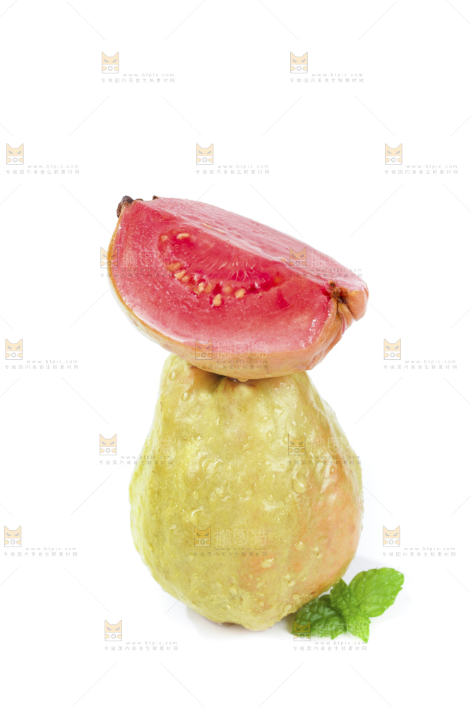白底上的红心芭乐