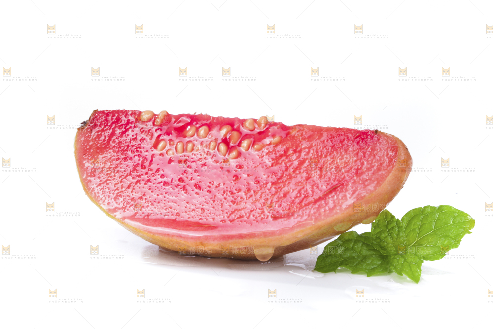 白底上的红心芭乐