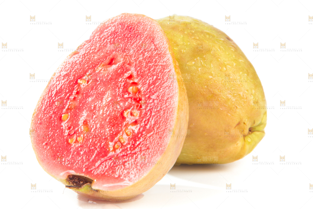 白底上的红心芭乐