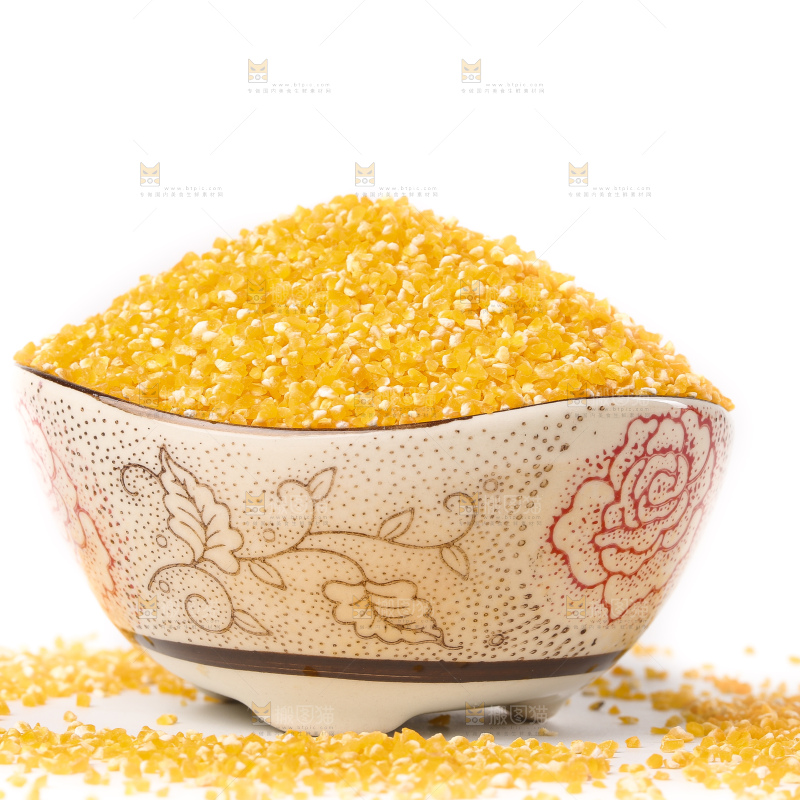 白底上的玉米碴